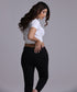Mid Waist Ripped Black Jean